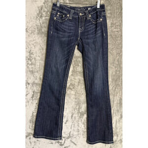 Miss Me Jeans Womens 28 Bootcut Jeans JP4896EC-6R Dark Wash Flap Pocket Bling EU